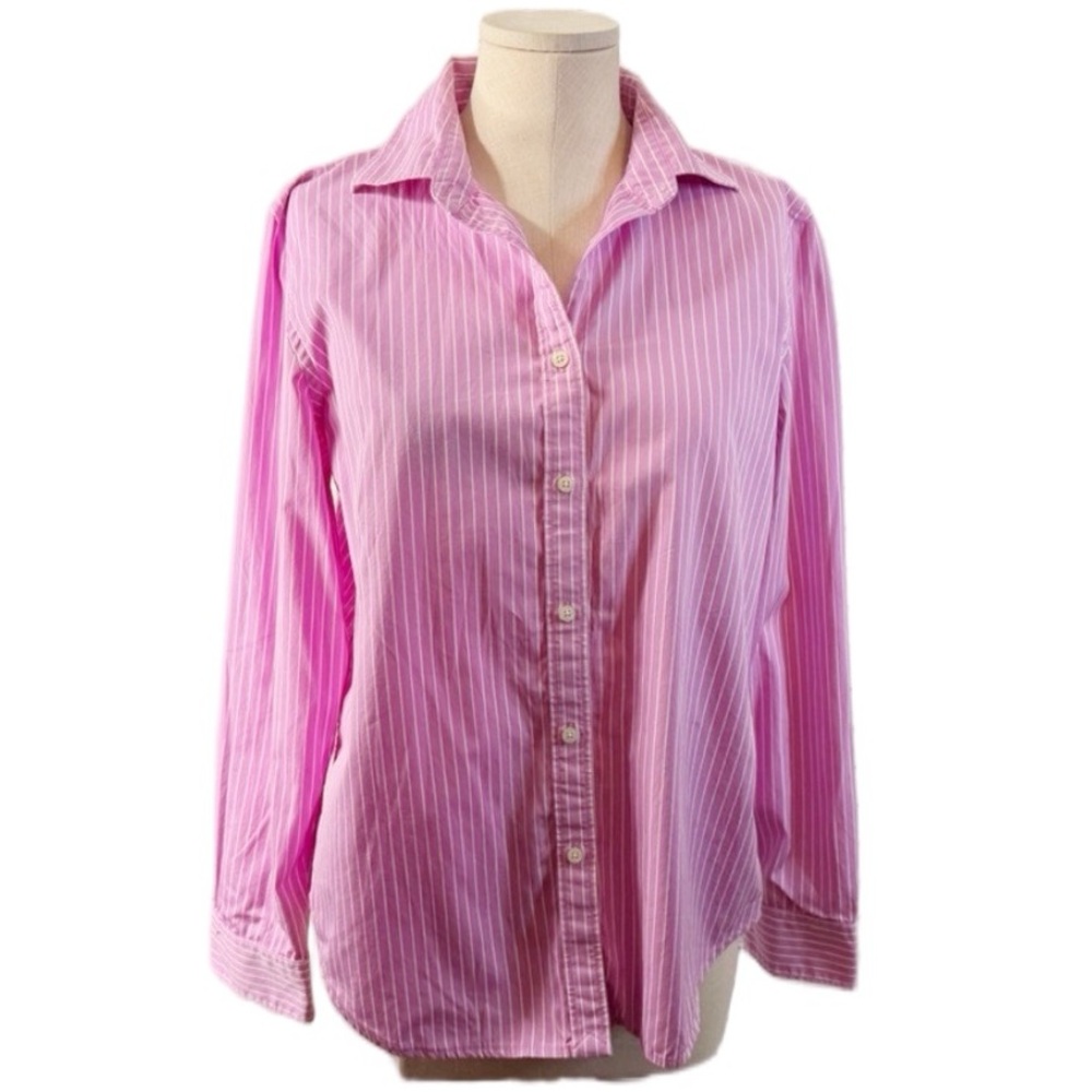 Lauren by RL Pink Striped Button-Up Shirt. Great Condition. Size Large - Picture 12 of 12